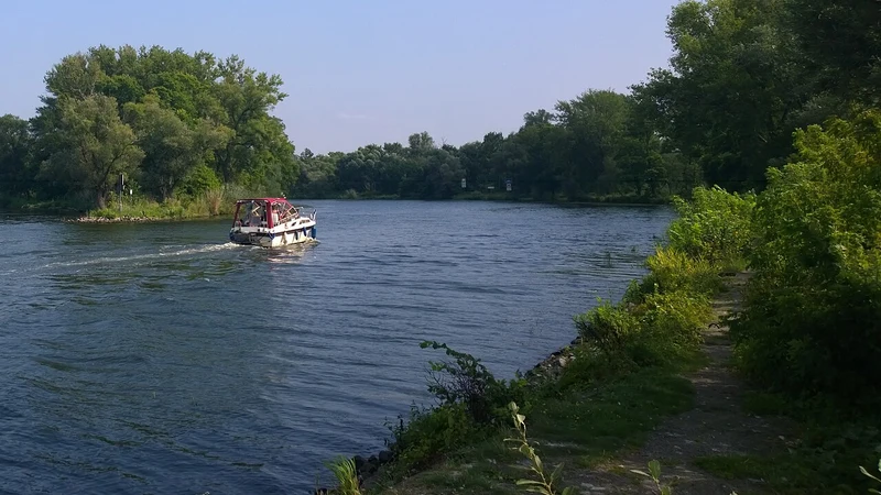 Die Havel bei Brandenburg an der Havel, ruhiges Wasser mit grünen Ufern